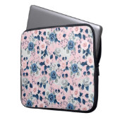 Pinks, Blues und graue Rose Laptopschutzhülle (Vorderseite Links)