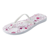 Pinks Circles Dots Flip Flops Badesandalen (Schrägansicht)