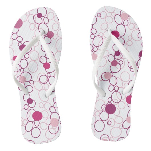 Pinks Circles Dots Flip Flops Badesandalen (Fußbett)