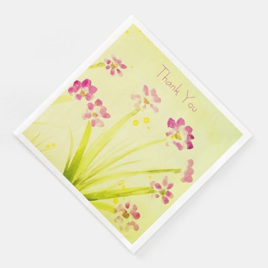 Pinks Floral Watercolor Serviette (Ecke)
