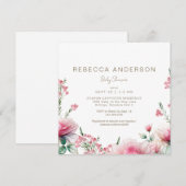 Pinks in der Kinderdusche des Bloom Square Einladung (Vorne/Hinten)