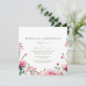 Pinks in der Kinderdusche des Bloom Square Einladung (Stehend Vorderseite)