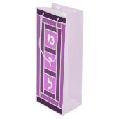 Pinks Mazel Tov Tiles Weinbeutel Geschenktüte Für Weinflaschen (Vorderseite Schrägansicht)