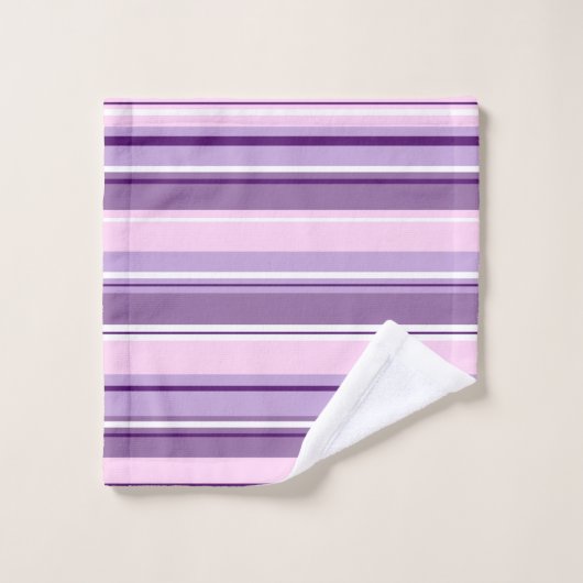 Pinks mit gemischten Streifen, weiß Badhandtuch Set (Waschlappen)
