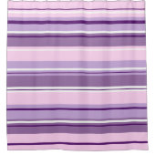 Pinks mit gemischten Streifen, weiß Duschvorhang (Vorderseite)