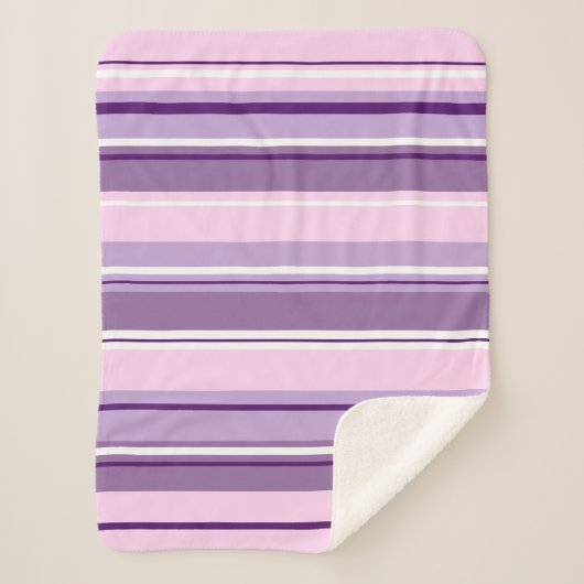 Pinks mit gemischten Streifen, weiß Sherpadecke (Vorderseite)