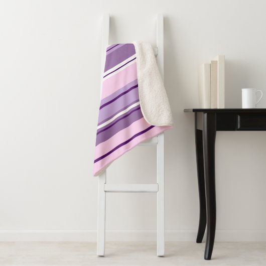 Pinks mit gemischten Streifen, weiß Sherpadecke (Beispiel)