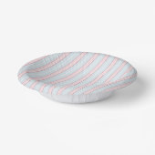 Pinks, Pastellblau, weiß, Streifen Pappteller (Gewinkelt)