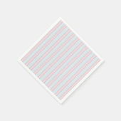 Pinks, Pastellblau, weiß, Streifen Serviette (Ecke)