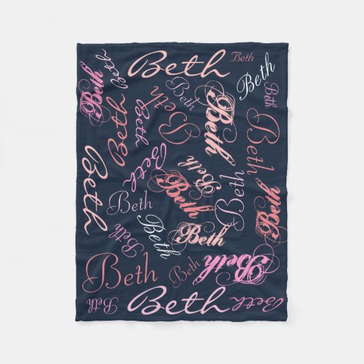 Pinks und Blanketnamenskollage Fleecedecke (Vorderseite)