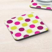 Pinks und gelbe Punkte Getränkeuntersetzer (Linke Seite)