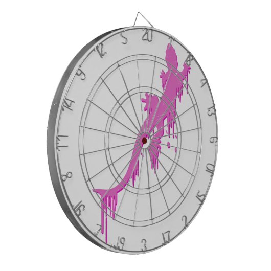 Pinksalamander mit farbenfrohen Tropfen Dartscheibe (Vorderseite Links)