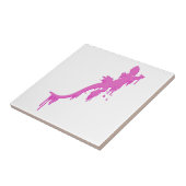 Pinksalamander mit farbenfrohen Tropfen Fliese (Seite)