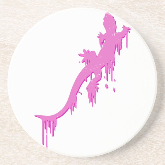 Pinksalamander mit farbenfrohen Tropfen Getränkeuntersetzer (Vorne)
