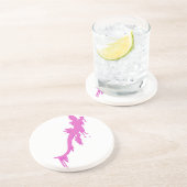 Pinksalamander mit farbenfrohen Tropfen Getränkeuntersetzer (Seite)