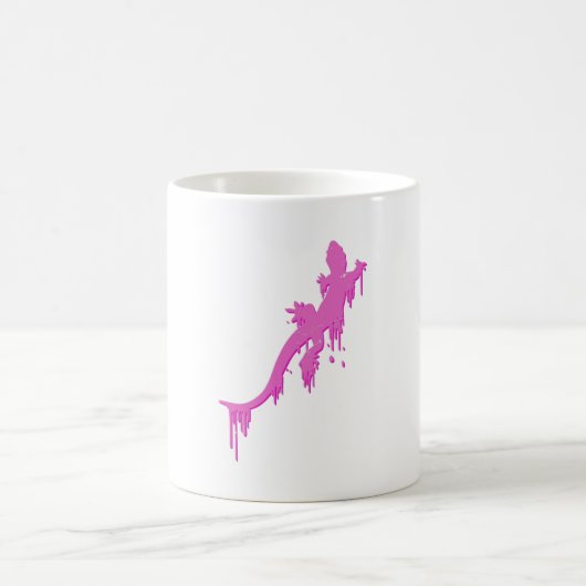 Pinksalamander mit farbenfrohen Tropfen Kaffeetasse (Mittel)