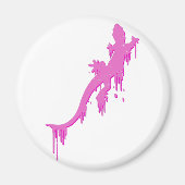 Pinksalamander mit farbenfrohen Tropfen Magnet (Vorne)