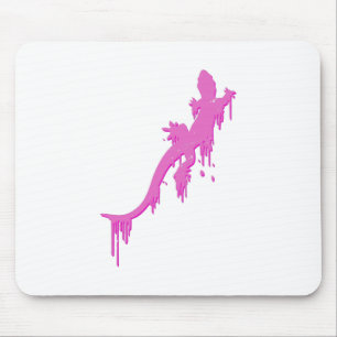 Pinksalamander mit farbenfrohen Tropfen Mousepad