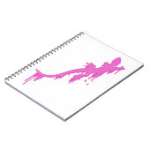 Pinksalamander mit farbenfrohen Tropfen Notizblock (Linke Seite)