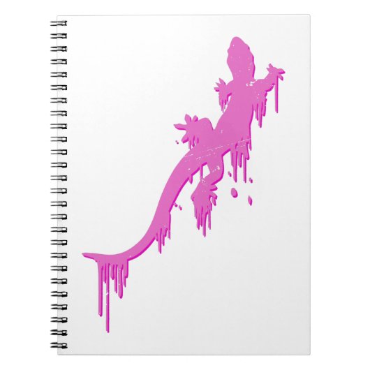 Pinksalamander mit farbenfrohen Tropfen Notizblock (Vorderseite)