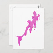 Pinksalamander mit farbenfrohen Tropfen Postkarte (Vorne/Hinten)
