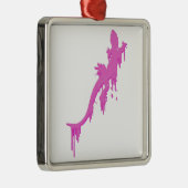 Pinksalamander mit farbenfrohen Tropfen Silbernes Ornament (Rechts)