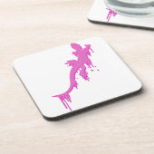 Pinksalamander mit farbenfrohen Tropfen Untersetzer (Linke Seite)