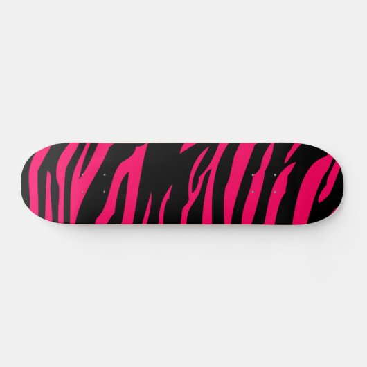Pinkschwarzer Zebra-Druck-Tierbaut.-Skateboard Skateboard (Horizontal)