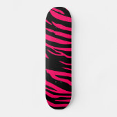 Pinkschwarzer Zebra-Druck-Tierbaut.-Skateboard Skateboard (Vorderseite)