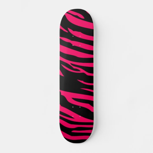 Pinkschwarzer Zebra-Druck-Tierbaut.-Skateboard Skateboard (Vorderseite)