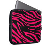 Pinkschwarzer Zebra-Druck-tierischer schützender Laptopschutzhülle (Vorne Rechts)