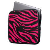 Pinkschwarzer Zebra-Druck-tierischer schützender Laptopschutzhülle (Vorderseite Links)