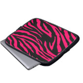 Pinkschwarzer Zebra-Druck-tierischer schützender Laptopschutzhülle (Vorne Knopf)