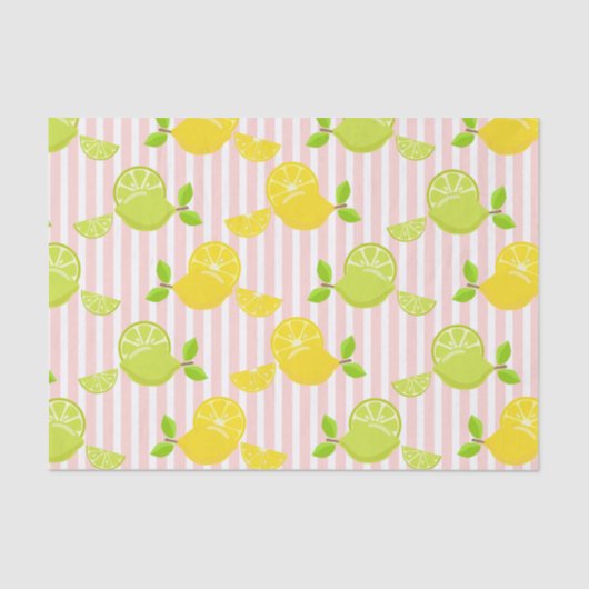 PINKSTREIFEN MIT LEMONS & LIMES SEIDENPAPIER (Vorderseite)