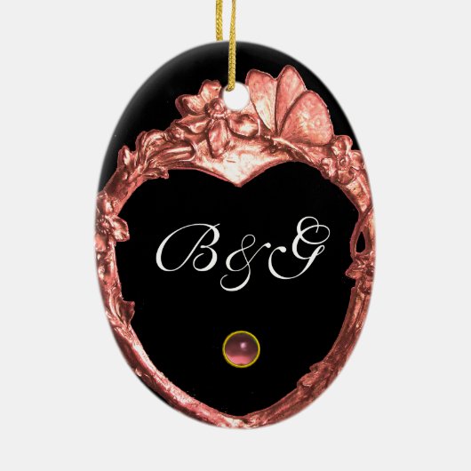 PINKTASTE UND BLUME HERZFOTOVORLAGE KERAMIKORNAMENT (Hinten)