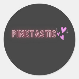 PINKTASTIK Süßes Rosa Weibliches Ästhetik-Design Runder Aufkleber