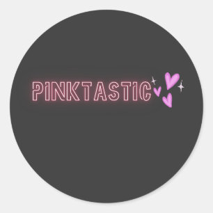 PINKTASTIK Süßes Rosa Weibliches Ästhetik-Design Runder Aufkleber
