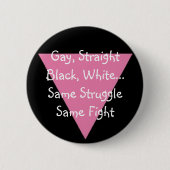 PinkTriangle, Homosexuelles, gerades Schwarzes, Button (Vorderseite)