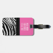 Pinku. Schwarzeszebra-Druck-Monogramm girly2 Gepäckanhänger (Rückseite horizontal)
