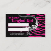 Pinku. Schwarzeszebra-Druck-Salon Terminkarte (Rückseite)