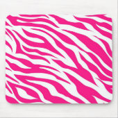 Pinkund Weißzebra-Streifen-wildes Tier-Druck Mousepad (Vorne)