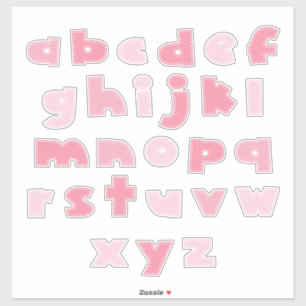 PINKY ALPHABET 'Kleinbuchstaben' Aufkleber