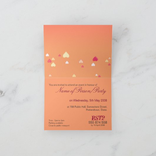 Pinky Blush-Party Einladung (Innenseite)