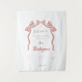 Pinky Brautparty Willkommen Wandteppich (Vorderseite)