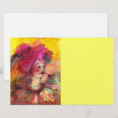 PINKY CLOWN , fuchsienrosa, gelb Briefpapier (Vorne/Hinten)