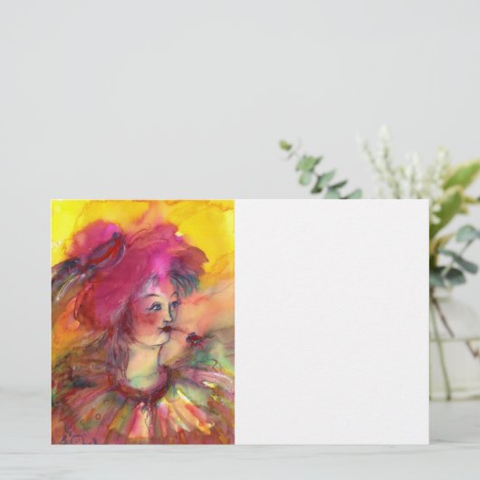 PINKY CLOWN , fuchsienrosa, gelb Briefpapier (Stehend Vorderseite)