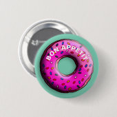 Pinky Donut mit bunten Sprinklen + Ihre Ideen Button (Vorne & Hinten)