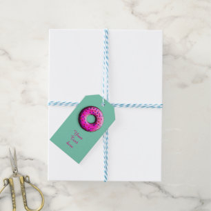 Pinky Donut mit bunten Sprinklen + Ihre Ideen Geschenkanhänger