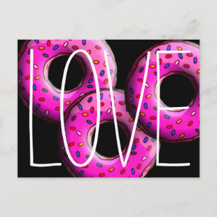 Pinky Donut mit bunten Sprinklen + Ihre Ideen Postkarte