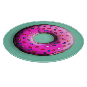 Pinky Donut mit bunten Sprinklen + Ihre Ideen Schneidebrett
